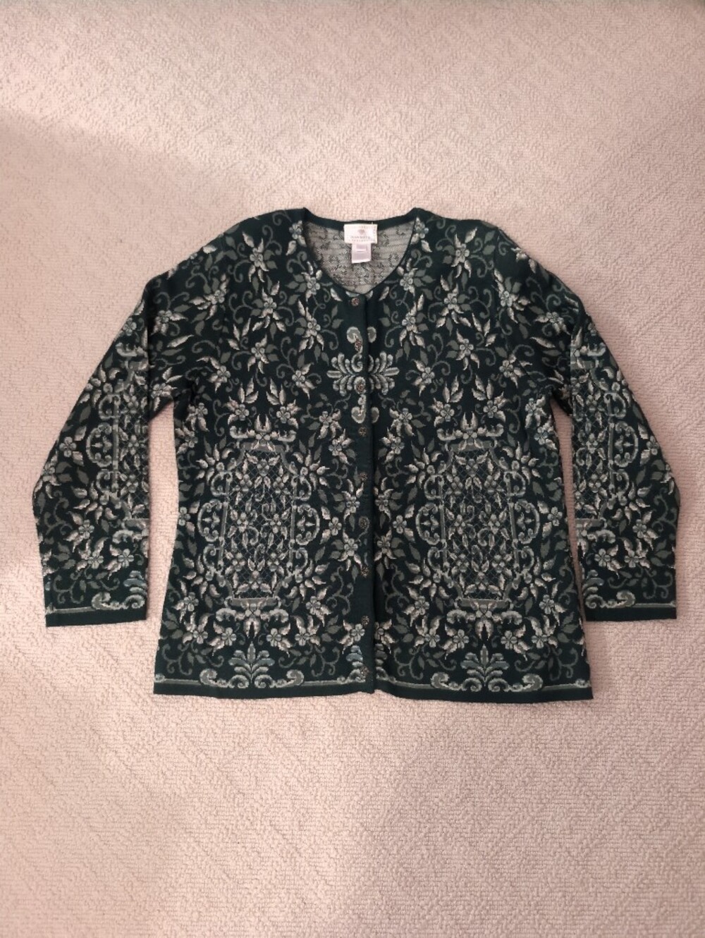 Vintage Susan Bristol Women's Wool Blend Sweater Green Cottagecore Boho College